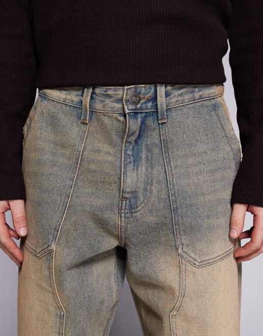 Good For Nothing - Baggy denim timmermansjeans in sandwash blauw, 5 van 5