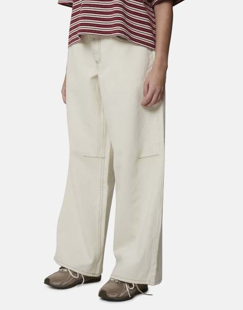 Good For Nothing Baggy fit denim jean with monogram stitching in ecru - view 1