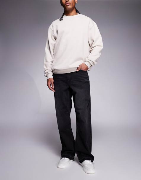 Good For Nothing baggy fit denim jeans in black with raw hem