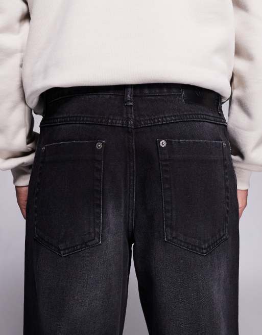 Good For Nothing baggy fit denim jeans in black with raw hem, 4 of 5