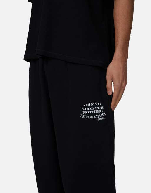 Good For Nothing – Baggy-Fit-Jogginghose in Schwarz mit Logo-Stickerei, 3 von 4