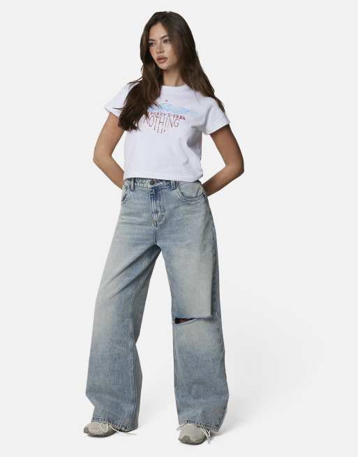 Good For Nothing Baggy fit ripped denim jean in blue, 3 of 4
