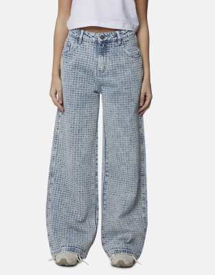 Good For Nothing Baggy jacquard denim jeans in blue
