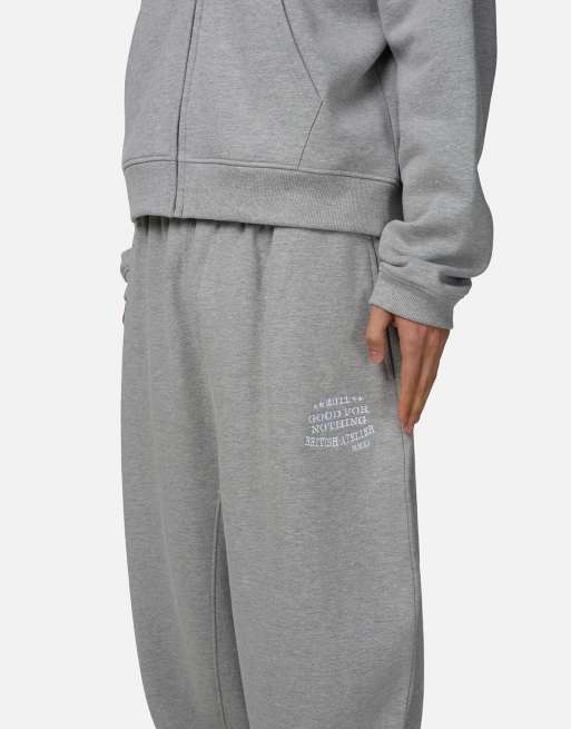 Good For Nothing Baggy joggers with embroidered logo in grey, 2 of 4