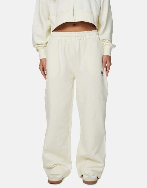 Good For Nothing - Baggy joggingbroek met geborduurd logo in crème - view 1