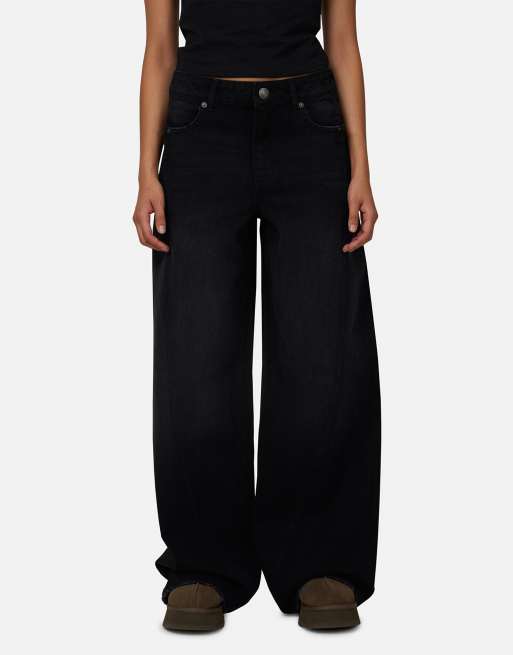 Good For Nothing Baggy vintage wash denim jeans in black