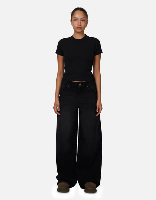 Good For Nothing Baggy vintage wash denim jeans in black, 4 of 4