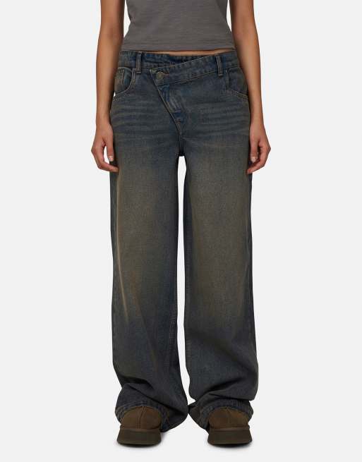 Good For Nothing Baggy vintage wash denim jeans in blue