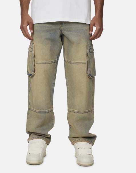 Good For Nothing Baggy washed cargo denim jeans in blue