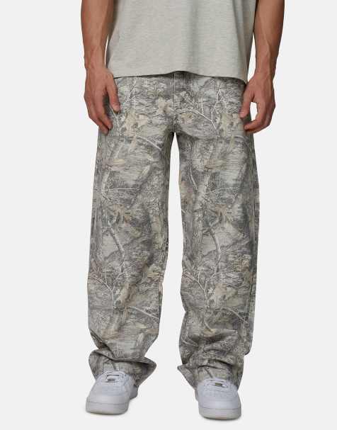Good For Nothing Baggy woodland camo denim jeans in beige - view 1