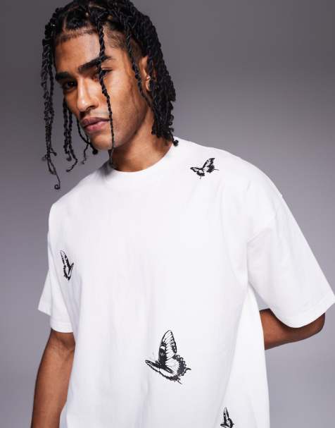 Good For Nothing - Beige T-shirt med sommerfugle-brodering - view 1