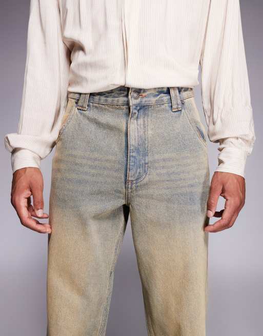 Good for Nothing - Blå jeans med sandfarvet vask i poset pasform, 5 af 5
