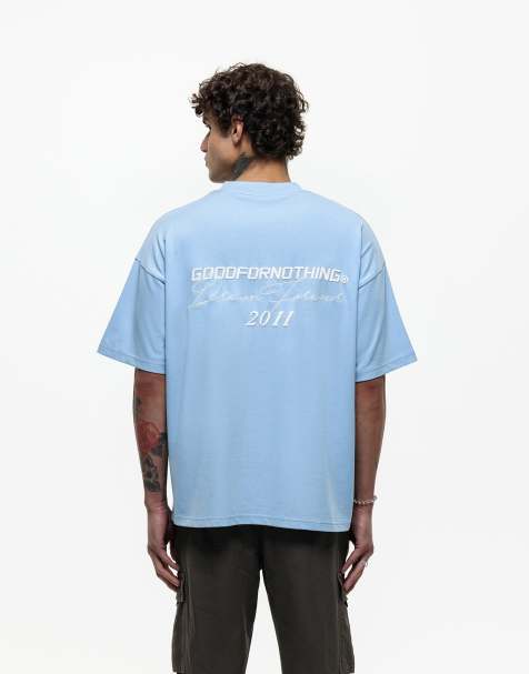 Good For Nothing – Blå t-shirt i oversize med logga baktill - view 1