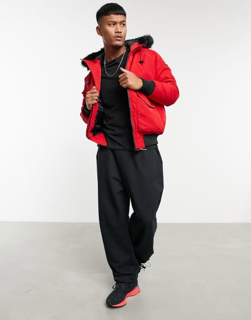 Good for nothing red puffer jacket sale