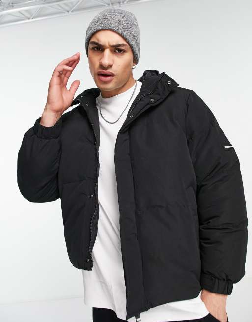 Good For Nothing - Boxy gewatteerd puffer jack in zwart
