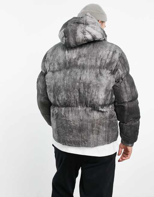 Good For Nothing boxy puffer jacket in grey pigment print | ASOS