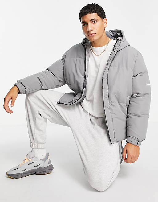 Good For Nothing boxy puffer jacket in grey