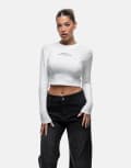 [Good For Nothing] Good For Nothing branded core long sleeve t-shirt in white L Off white