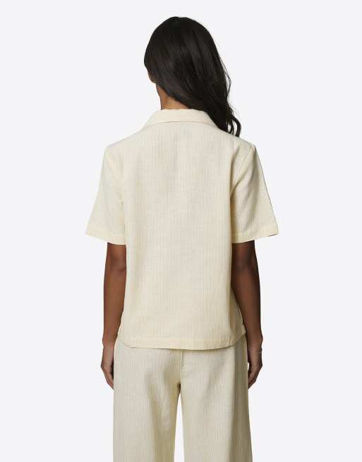 Good For Nothing - Camicia comoda giallo gessato con monogramma, 2 di 4