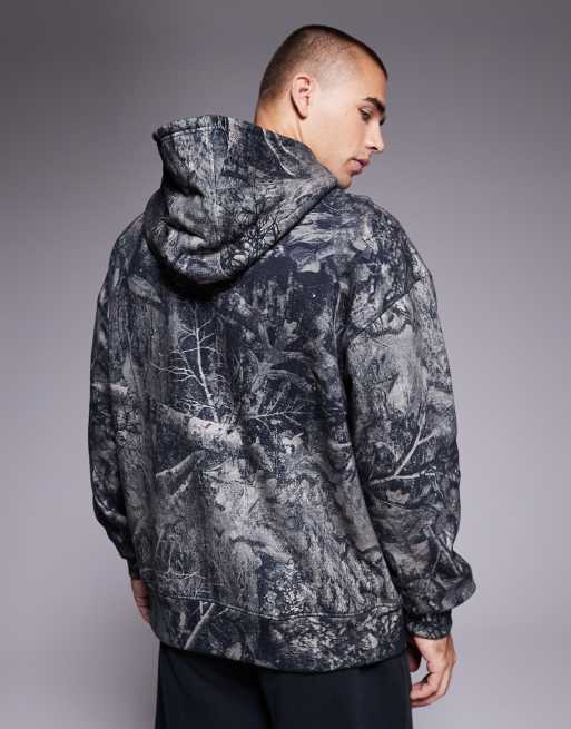 Good For Nothing Camo relaxed hoodie in black, 3 of 5