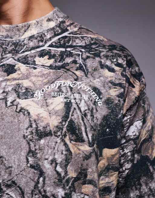 Good For Nothing Camo relaxed t-shirt in brown, 5 of 5