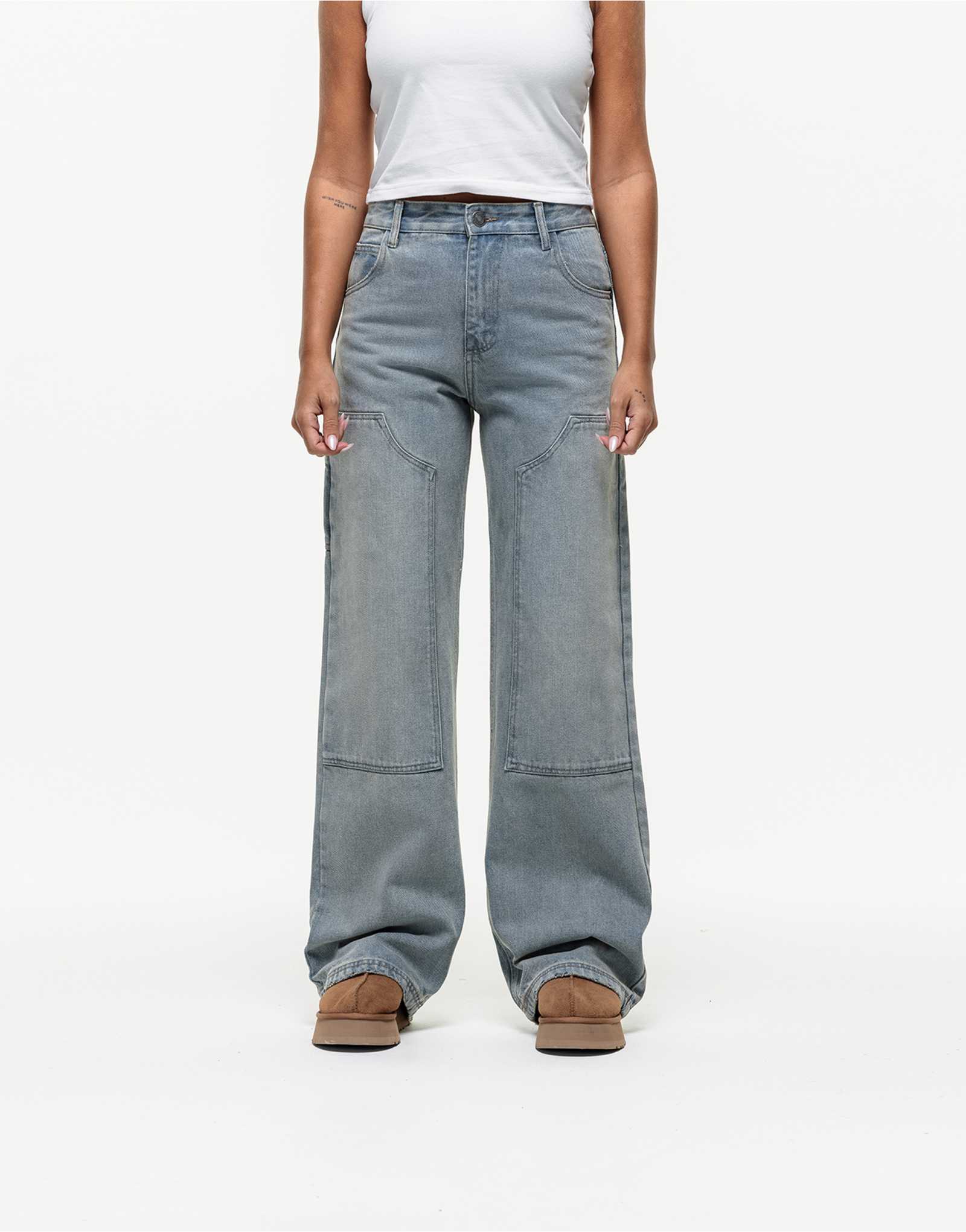 Ни на что не годные джинсы carpenter denim песочно-голубого цвета после стирки