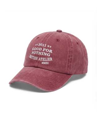 Good For Nothing - Casquette avec logo brodé - Rouge délavé