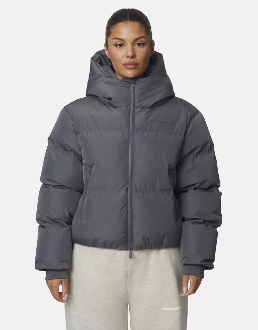 Good For Nothing - chaqueta acolchada tipo puffer con capucha y resistente a la intemperie en gris, 1 de 4