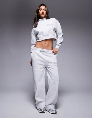 Good For Nothing Good For Nothing co-ord flare overlock seam joggers in grey marl