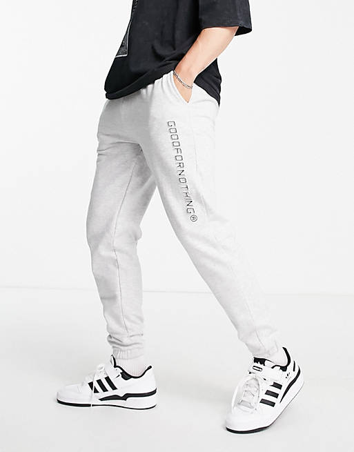 Good For Nothing co-ord joggers in grey with logo print