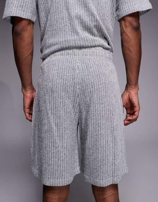 Good For Nothing co-ord knitted shorts in grey stripe, 5 of 5