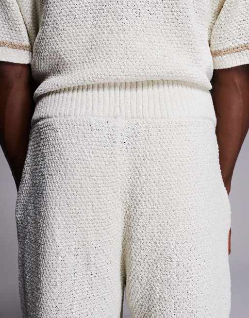 Good For Nothing co-ord knitted shorts in off white, 5 of 5