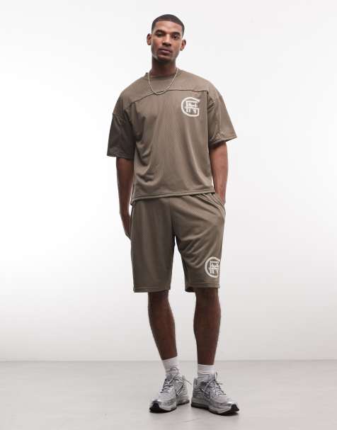 Good For Nothing co-ord oversized hockey jersey and shorts in brown - view 1