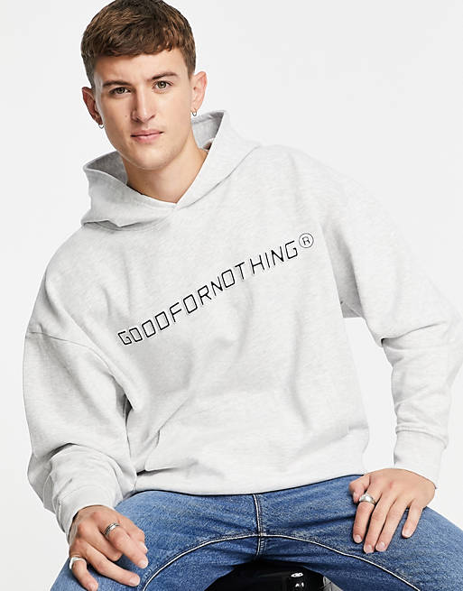 Good For Nothing co-ord oversized hoodie in grey with logo print