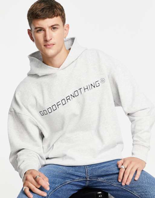 Good For Nothing co ord oversized hoodie in grey with logo print