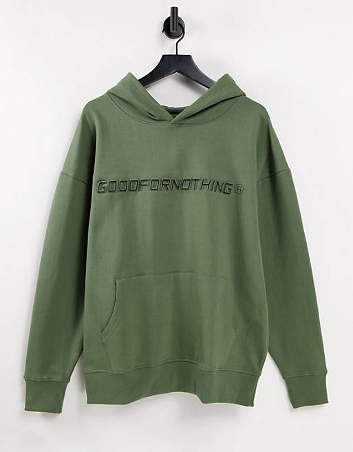 Good For Nothing co-ord oversized hoodie in sage green with logo print