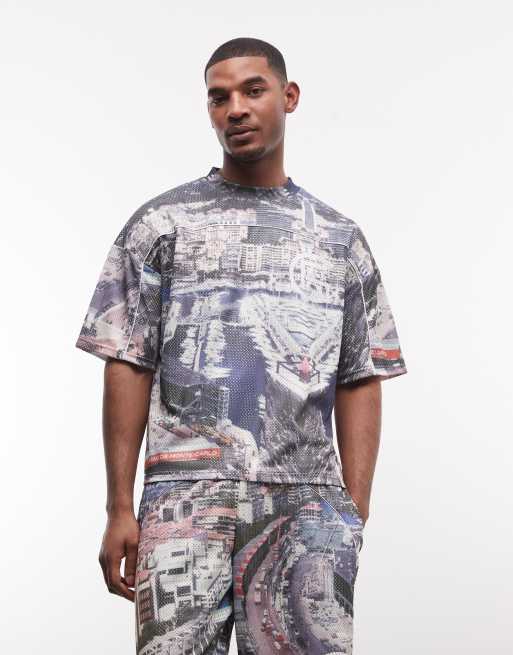 Good For Nothing co-ord oversized jersey with all over city print