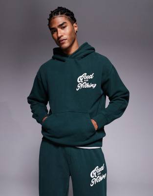 Good For Nothing Co-ord Oversized Pullover Hoodie In Green