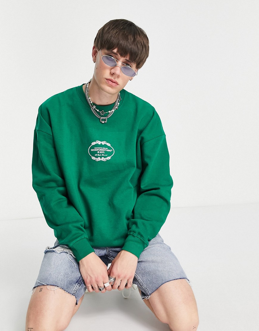 Good For Nothing co-ord oversized sweatshirt in forest green