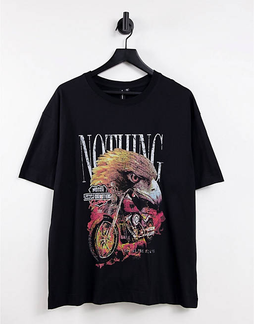 Good For Nothing co-ord oversized t-shirt in black with vintage eagle print