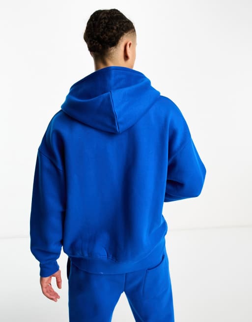 Cobalt blue zip store up hoodie