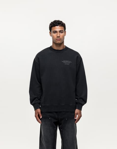 Good For Nothing co-ord partial seam sweatshirt in wash black - view 1