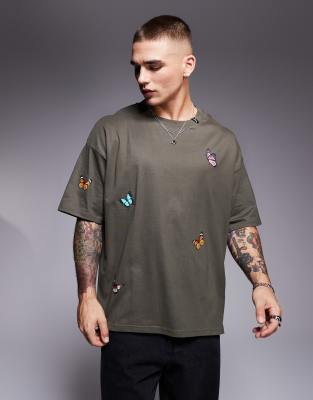 Good For Nothing Good For Nothing co-ord print jersey t-shirt in brown