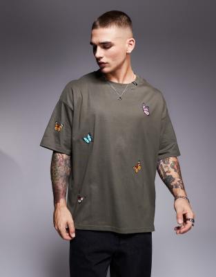 Good For Nothing co-ord print jersey t-shirt in brown