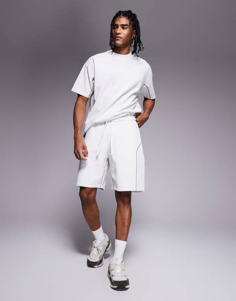 Good For Nothing co-ord seam detail jersey shorts in light grey - view 1