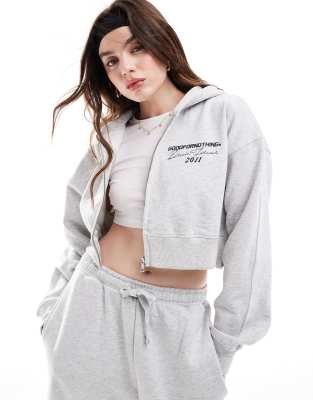 Good For Nothing Good For Nothing co-ord zip through hoodie in grey marl