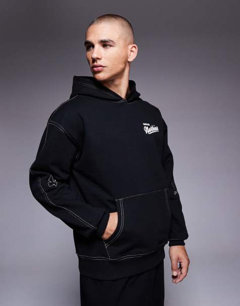 Good For Nothing Contrast stitch hoodie in black - view 1