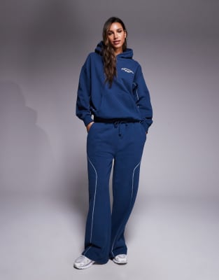 Good For Nothing Contrast stitch relaxed jogger in navy