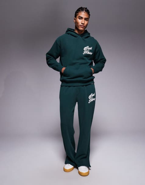 Good For Nothing - Coordinato color verde bosco composto da joggers e felpa con cappuccio oversize - view 1