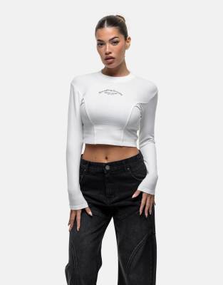 Thumbnail - Good For Nothing - Core - Langärmliges T-Shirt in Weiß mit Markenlogo